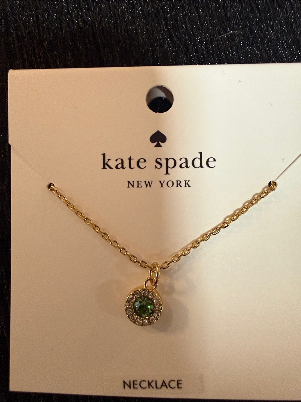 kate spade gold-tone necklace and stud earrings with green crystals - Picture 3 of 5